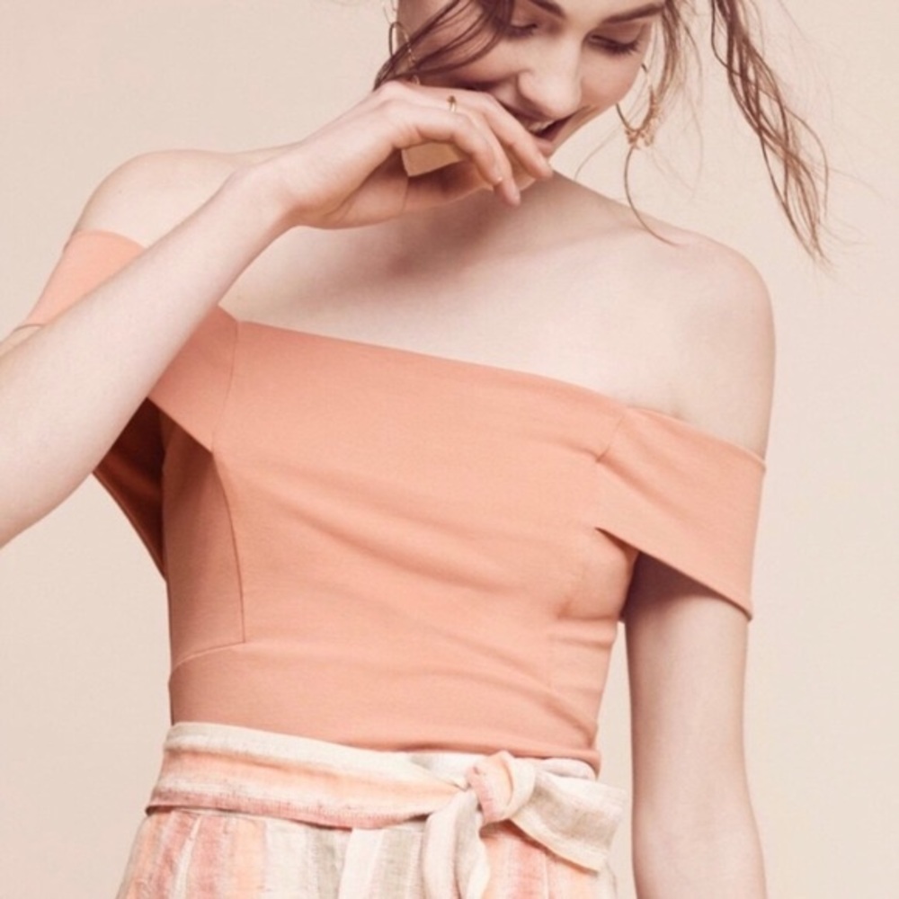 Deletta Off the Shoulder Rose/Tyrie Top